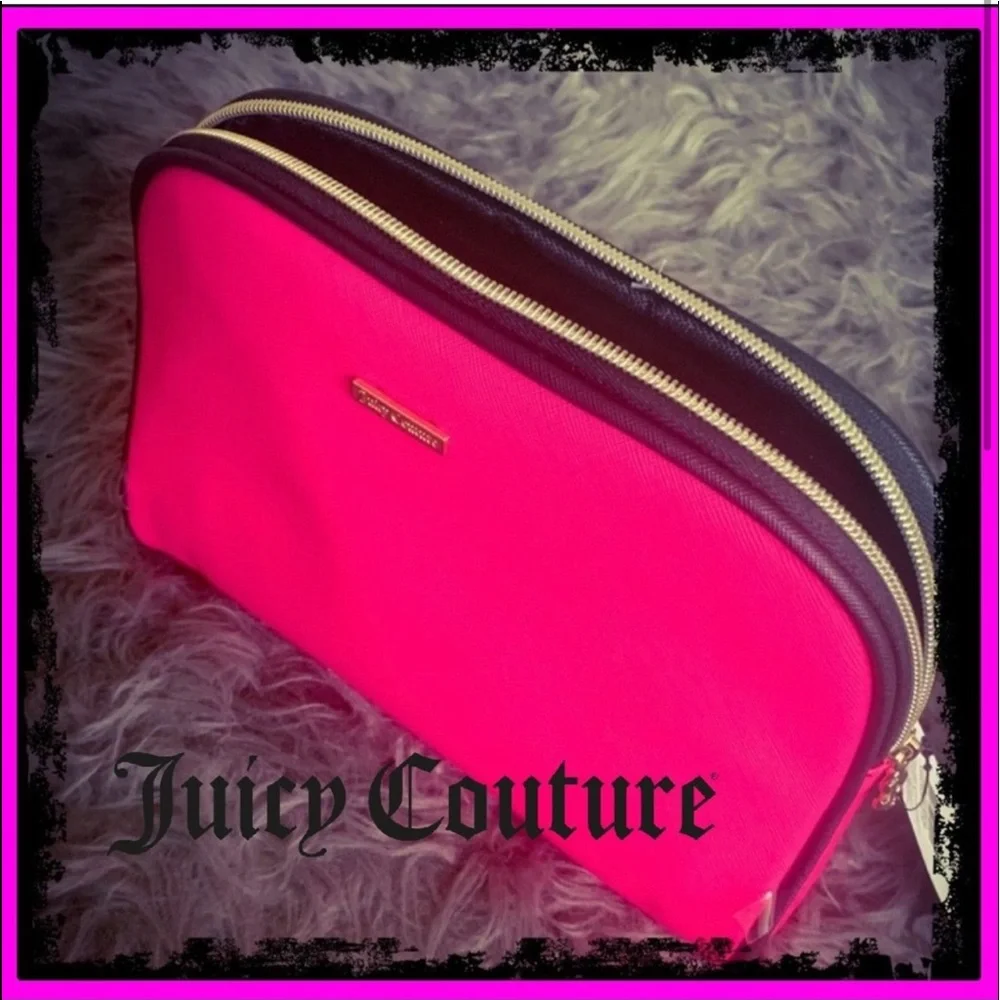 New Juicy Couture Woman’s Simply Stunning Hot Pink & Black Clutch